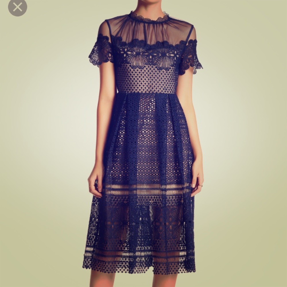 NWT $240 Romeo & Juliet Lace Dress sz M navy